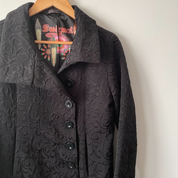 Desigual Embroidered Trench Coat EU 44 US 12 - Picture 2 of 10
